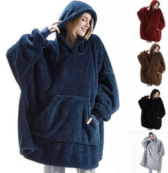 Ultra Cozy Double-Sided Fleece Wearable Blanket Hoodie