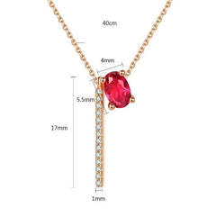 Red Diamond Necklace, Moonstone Necklace, Copper Inlay
